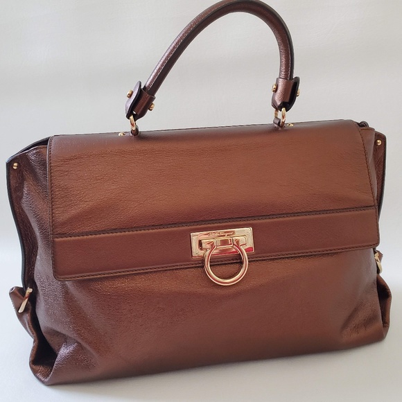 Salvatore Ferragamo Handbags - Salvatore Ferragamo Large Metallic Leather bag
